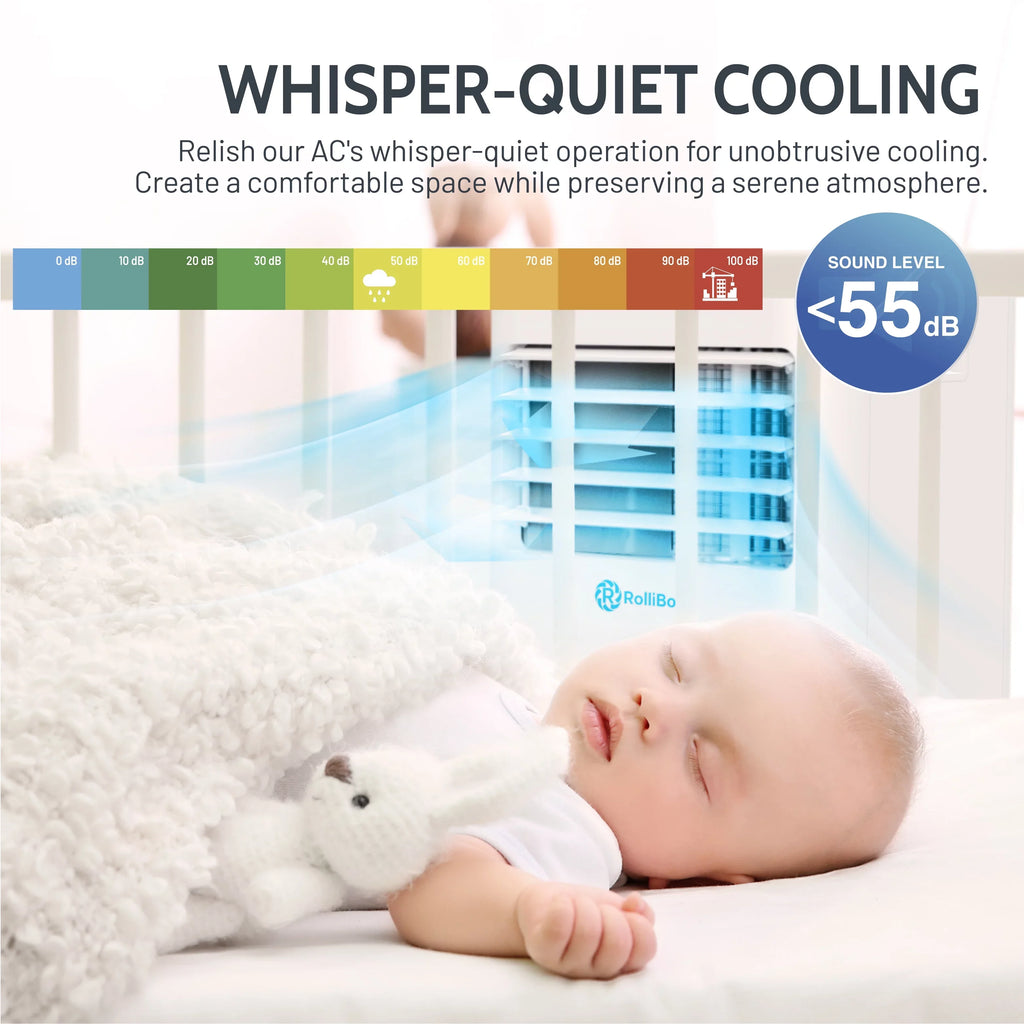 Rollicool 10,000  Portable Air Conditioner Alexa & Wi-Fi Enabled Quiet Portable  & Dehumidifier Covers Rooms up to 450 Sq ft