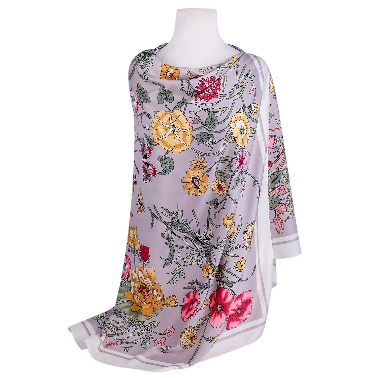 Evening Shawl and Wrap for Women Botany Beige Silk Shawl 51x51'' (130 * 130 cm) Travel Scarf Tops Fashion Shawl for Wedding