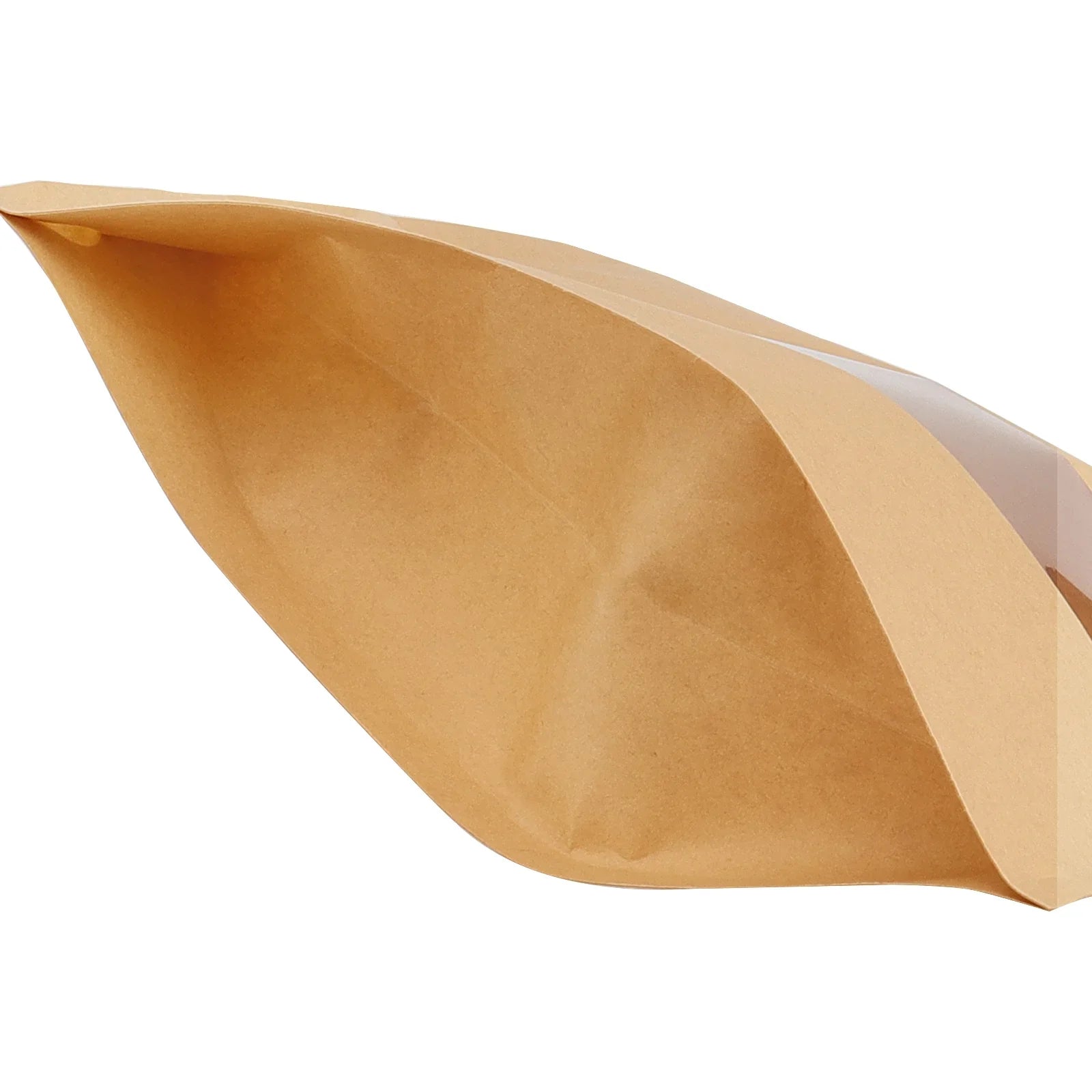 200 Pcs Kraft Bags with Windows, 7 x 10 Inch Resealable Kraft Stand Up Pouches for Food, Bean, Nut