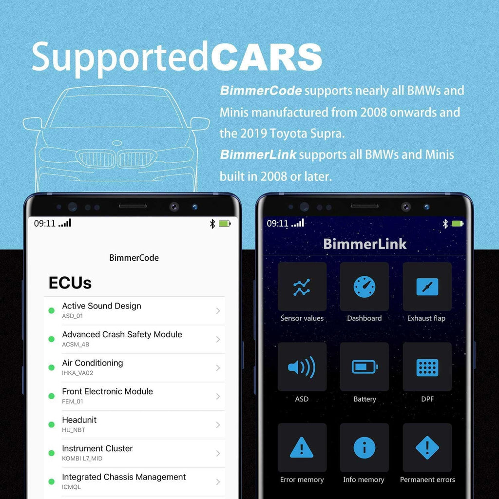 Vgate  Bluetooth Scanner vLinker  Bimmercode Diagnostic Tool for /Mini, Work with Android and Windows Unlock Car Hidden Features in BimmerCode,   Diagnostic Tool