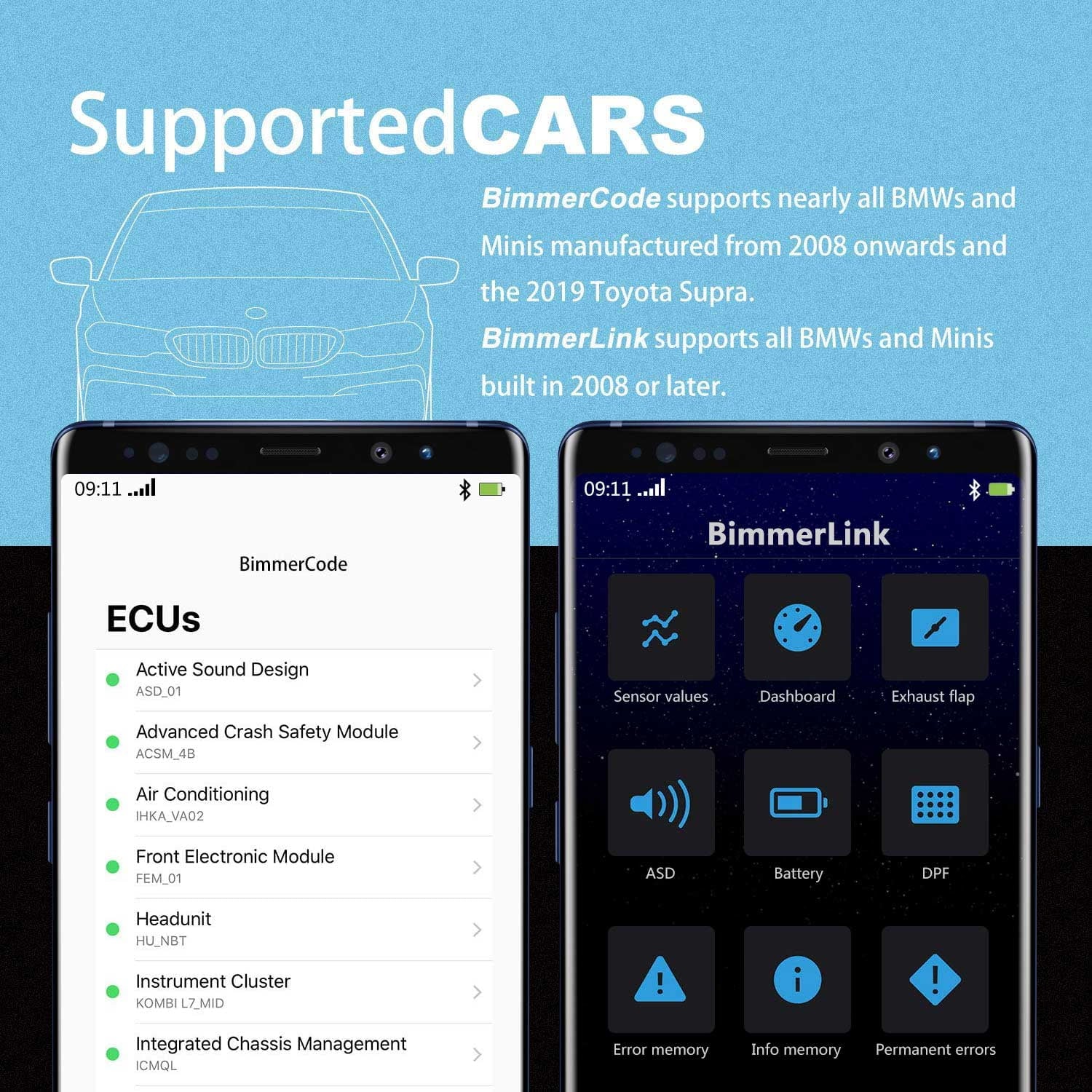 Vgate  Bluetooth Scanner vLinker  Bimmercode Diagnostic Tool for /Mini, Work with Android and Windows Unlock Car Hidden Features in BimmerCode,   Diagnostic Tool