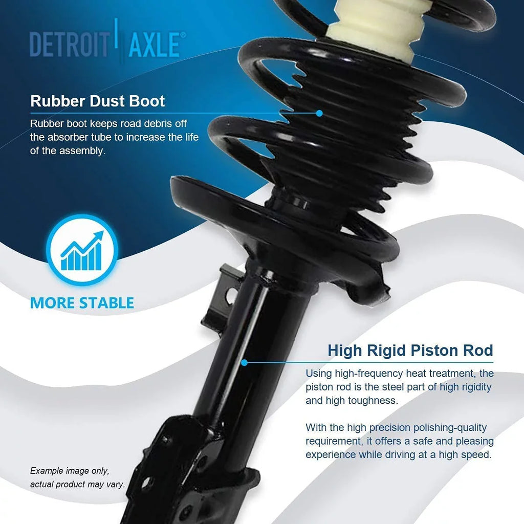 Detroit Axle - Front Struts w/Coil Springs for 2004-2012 Chevy Malibu, 2005-2010 Pontiac , 2007-2009 Saturn Aura, 2pc Front Struts Complete Assembly 2006 2008 2010 2011 Replacement