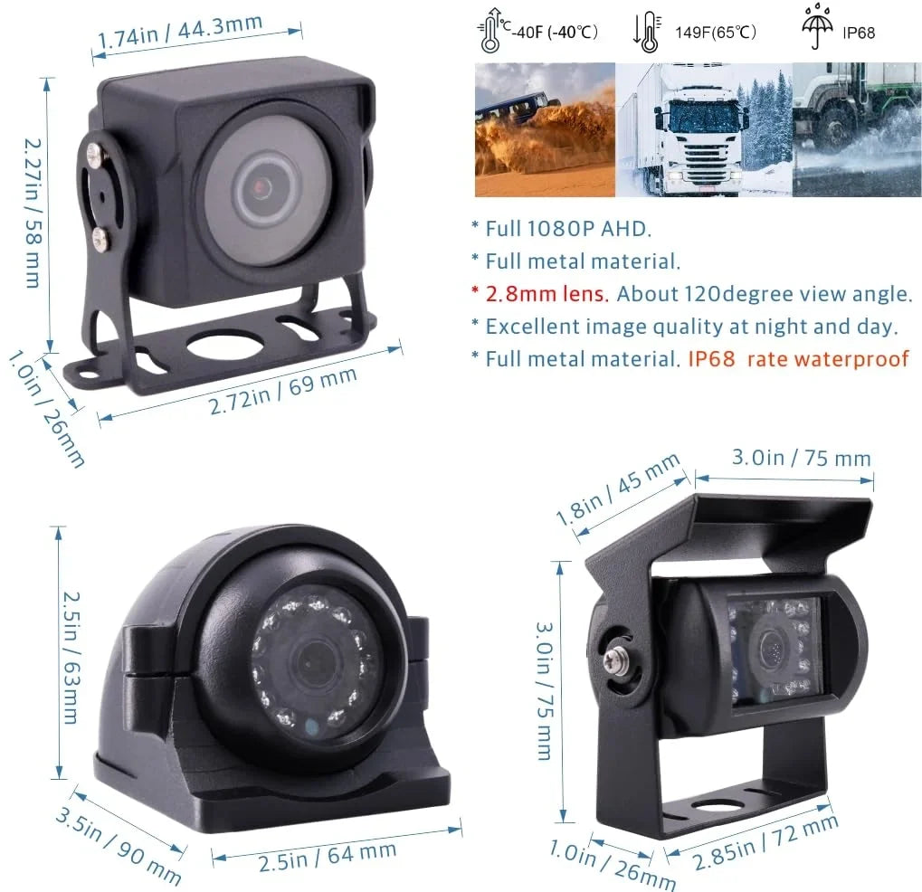 4 Channel .264 2.0MP 1080P  Mobile Vehicle Car   Video Recorder Kit with Night Vision Waterproof Side Front Rear View Car Camera 10 inches Screen