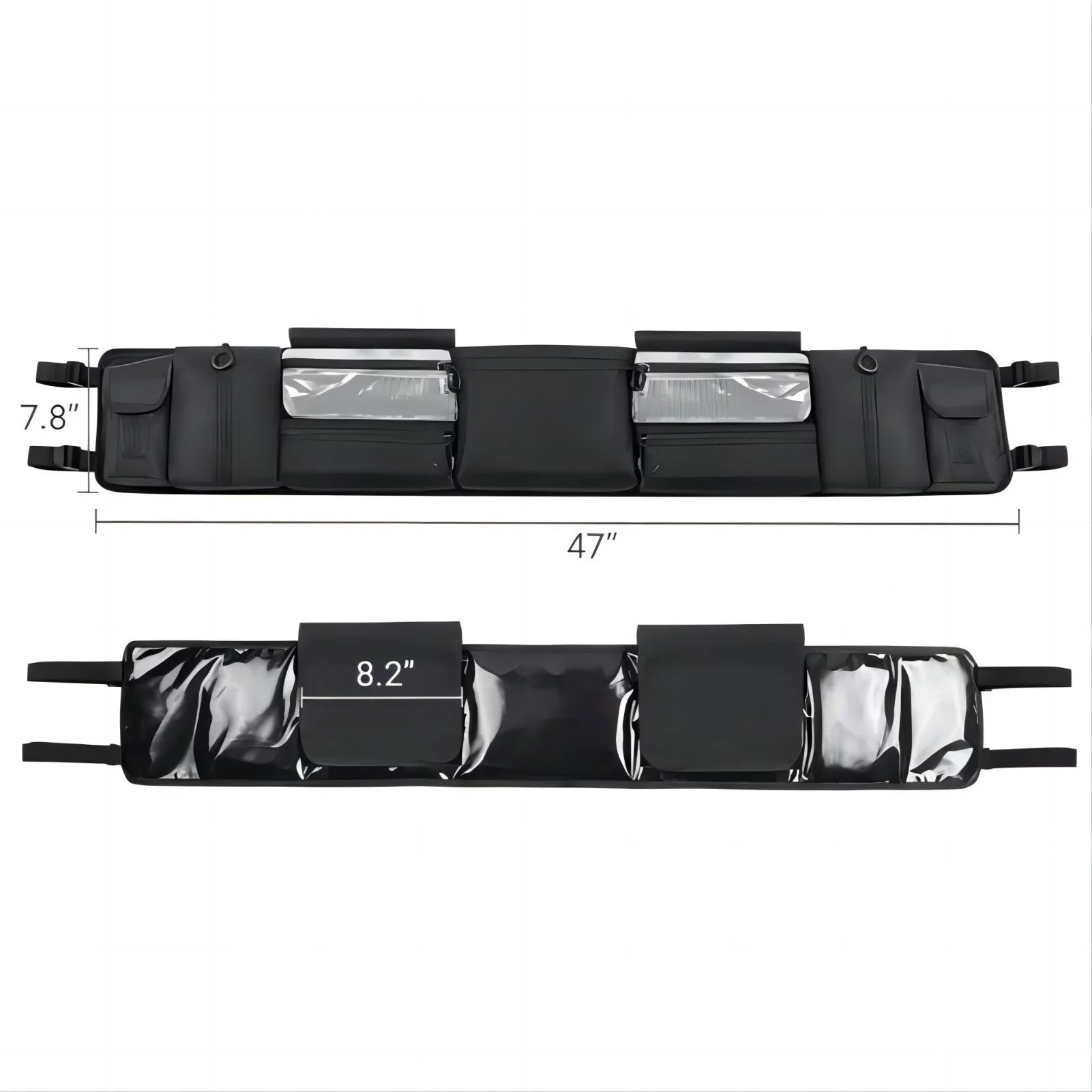 Roll Cage Organizer, Cargo Rear Storage Bag Gear Tool Bag with Multiple Pockets Compatible