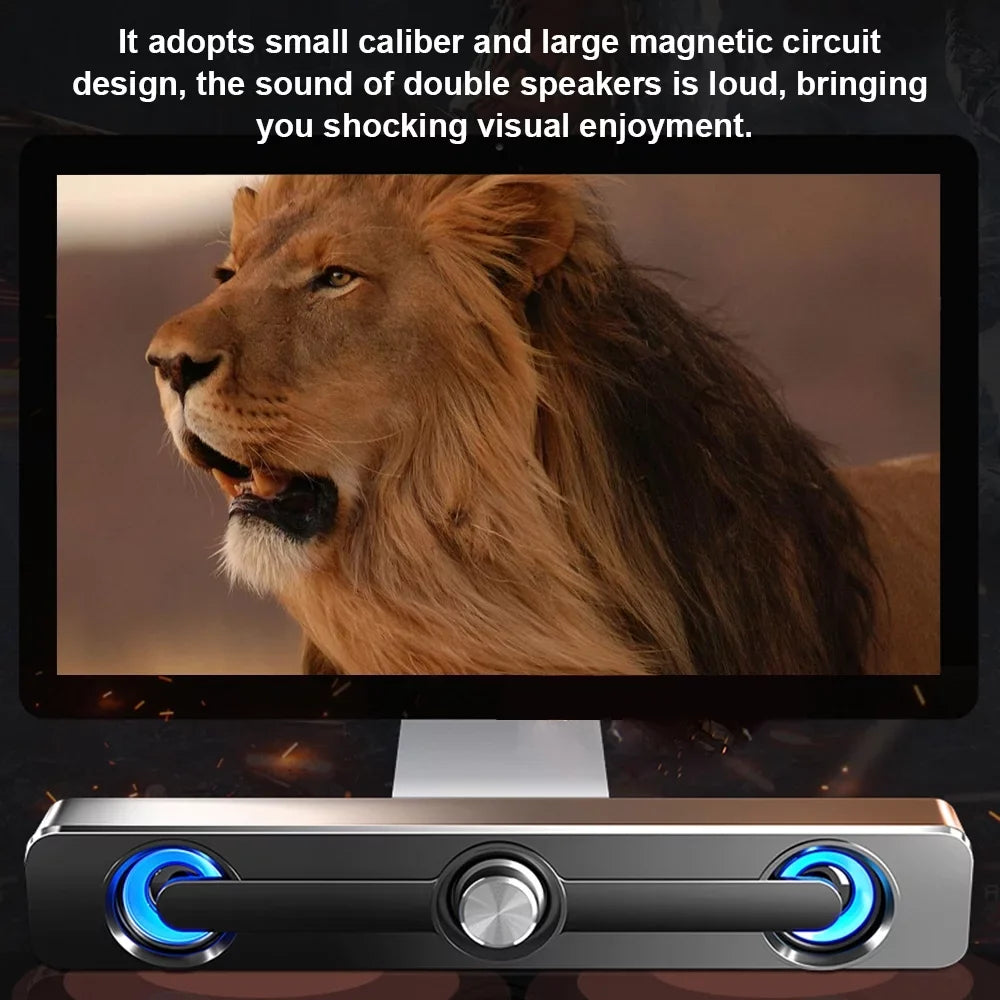 '-111 Computer Speaker  Wired Powerful Bar Stereo Subwoofer Bass Speaker Surround Sound Box for  Laptop Phone Tablet
