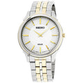 Seiko Men's  Core Solar White Dial Two Tone Steel Power Reserve Watch