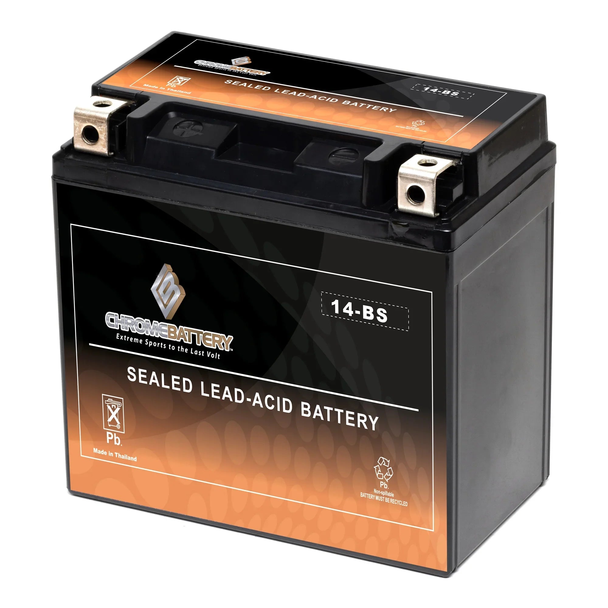 Chrome Battery - (14- 12 Volt,12 Ah, 200 ) Motorcycle Battery for Honda 1100cc Vt1100c, ,  Shadow (spirit, Aero, . . . Tourer) 2003