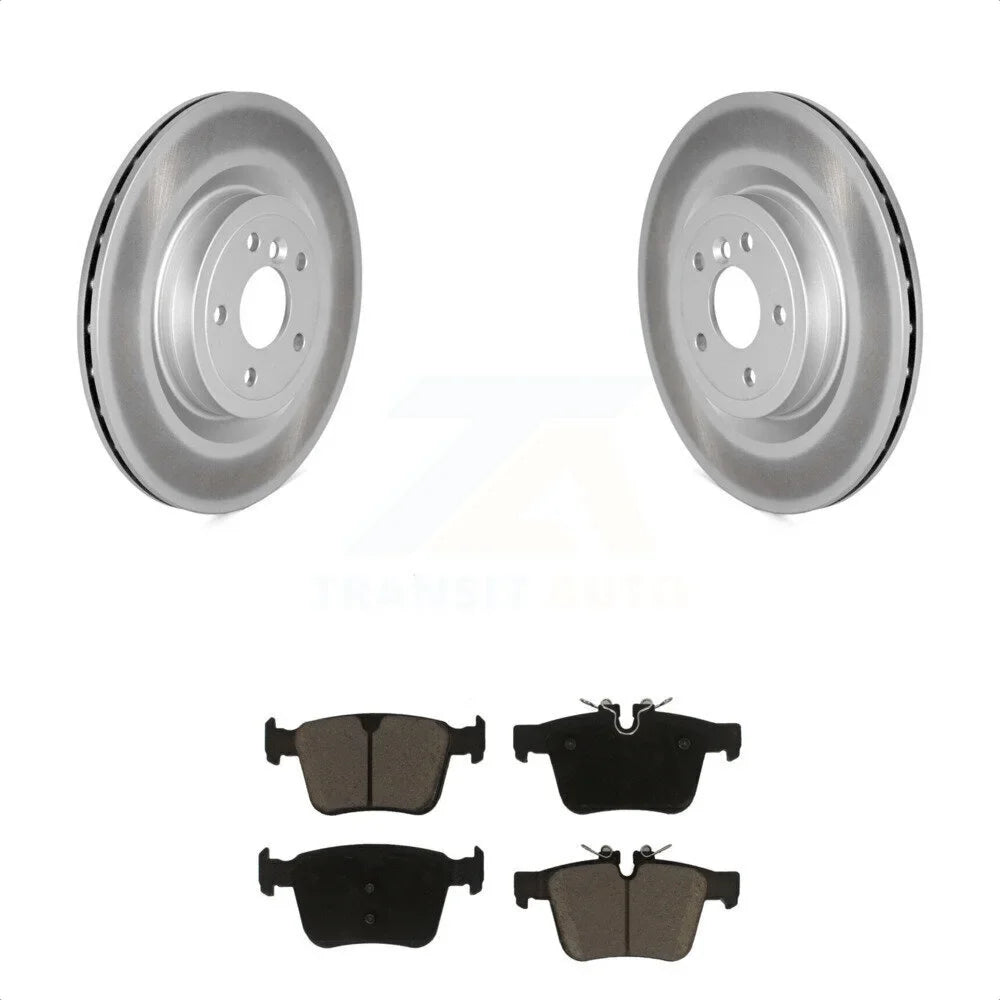 Transit Auto - Rear Coated Disc Brake Rotors And Ceramic Pads Kit For Jaguar   -102389