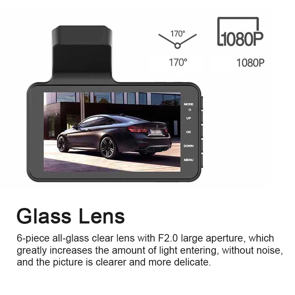 Shinysix Dash Camera,Dashcam 170° Wide Inch Car Dashcam 170° Wide Support Loop Motion Picture 1080P  Dash 4 Inch Car Dash Camera Wide Support Loop   dsfen Camera-
