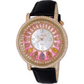 Tear Drop Collection Crystal Accents Mother of Pearl Dial Quartz Womens Watch, Pink, White & Blue