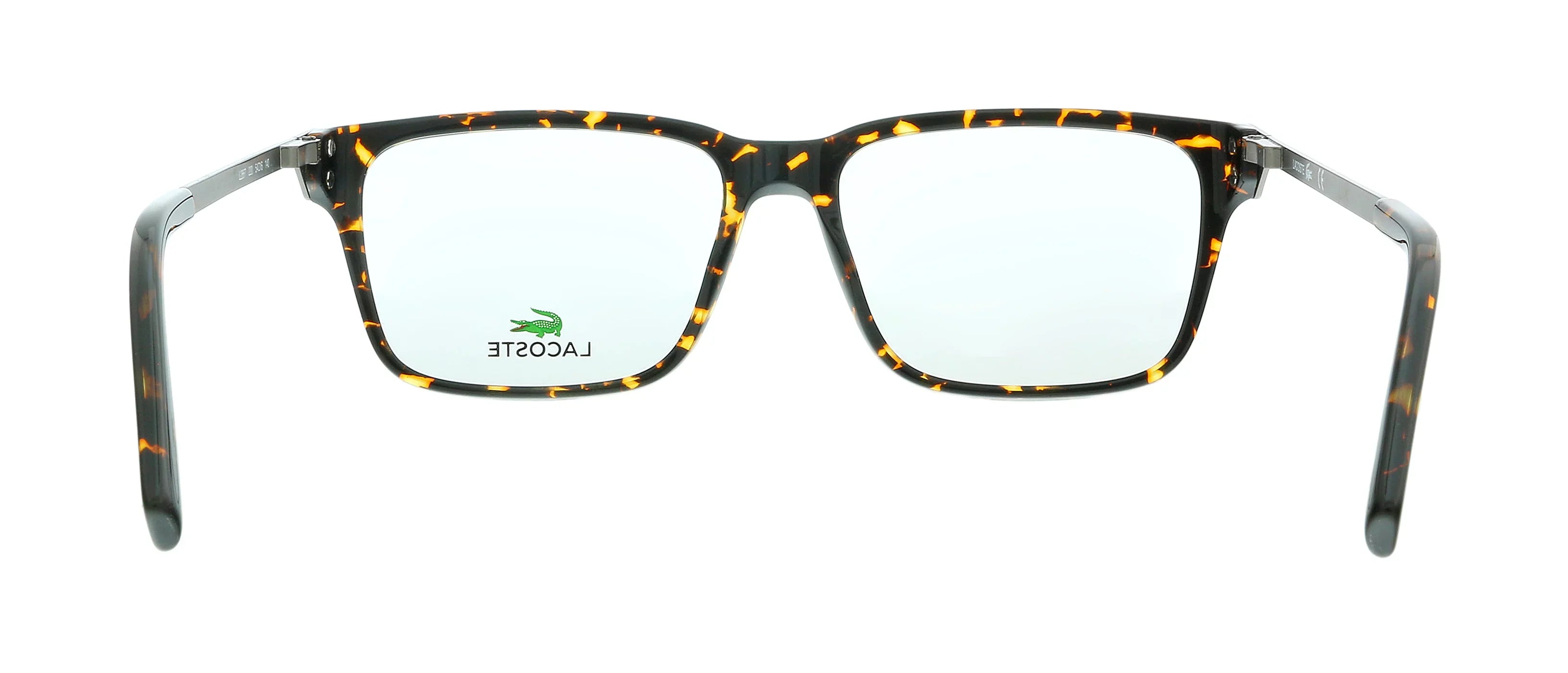 Lacoste  220 Dark Havana Modified Rectangle Eyeglasses for mens