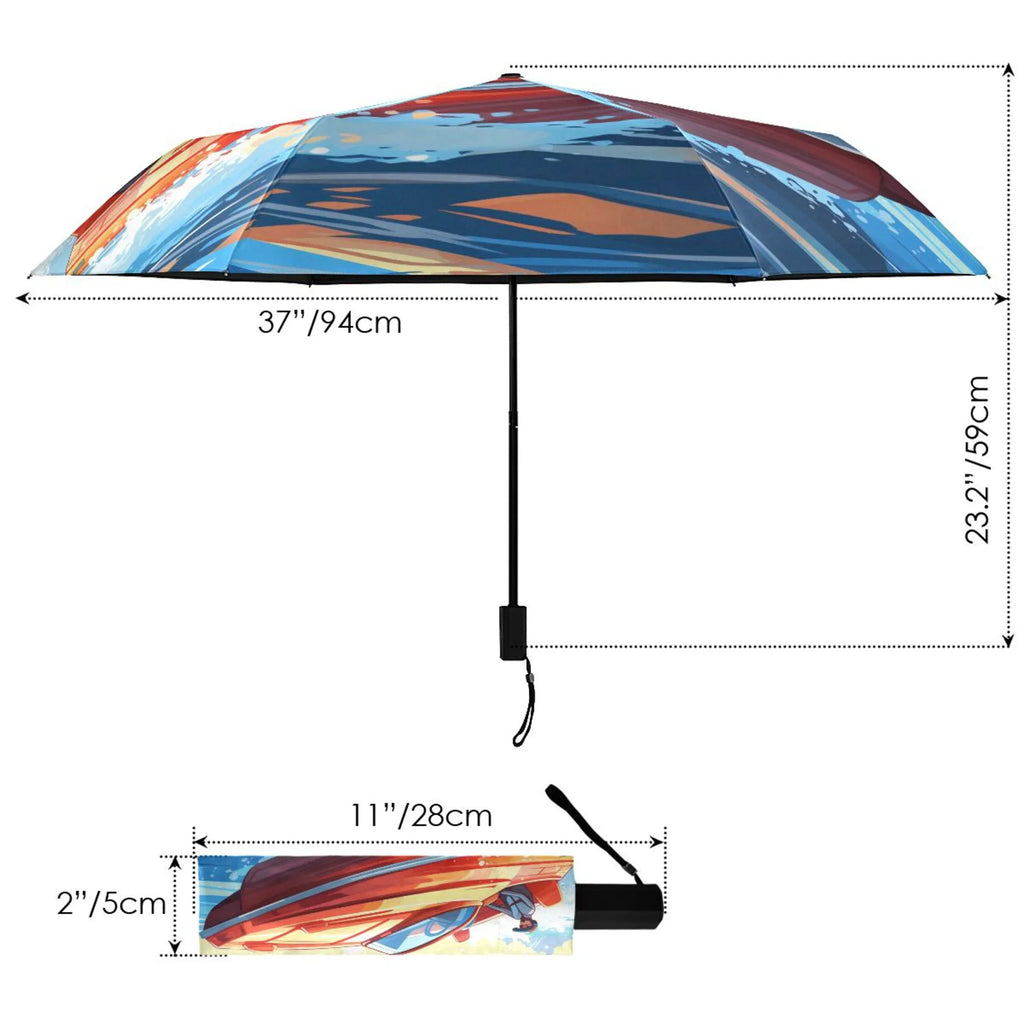 Boating Compact Folding Umbrella for Rain Windproof Travel Umbrella  50+ Lightweight Packable Arc Size