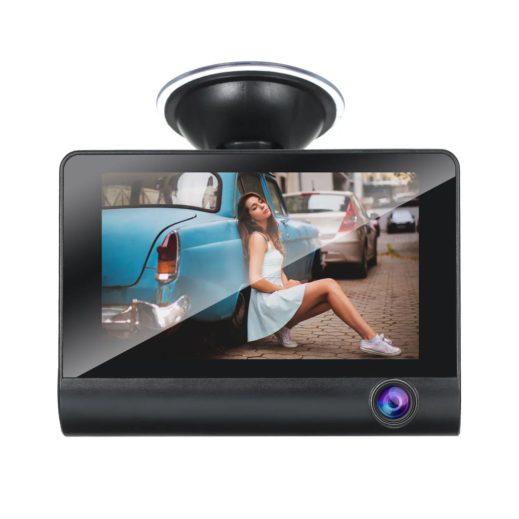 Apexeon Dash Cam， 1080P Full  Front and Rear Dual Camera, 4 Inch  Screen, Wide Angle Vision, Loop Recording， Stay Protected on the Road!