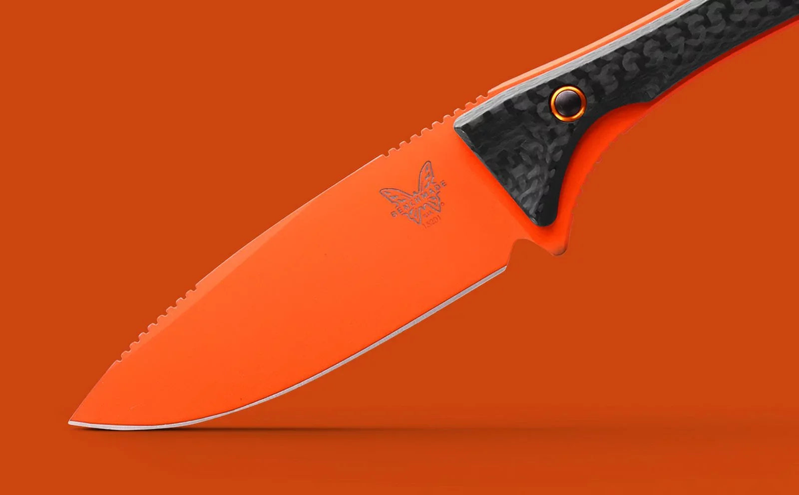 Benchmade Altitude 3.08" Fixed Blade Carbon Fiber Handle Orange Cerakote - 15201OR Knife