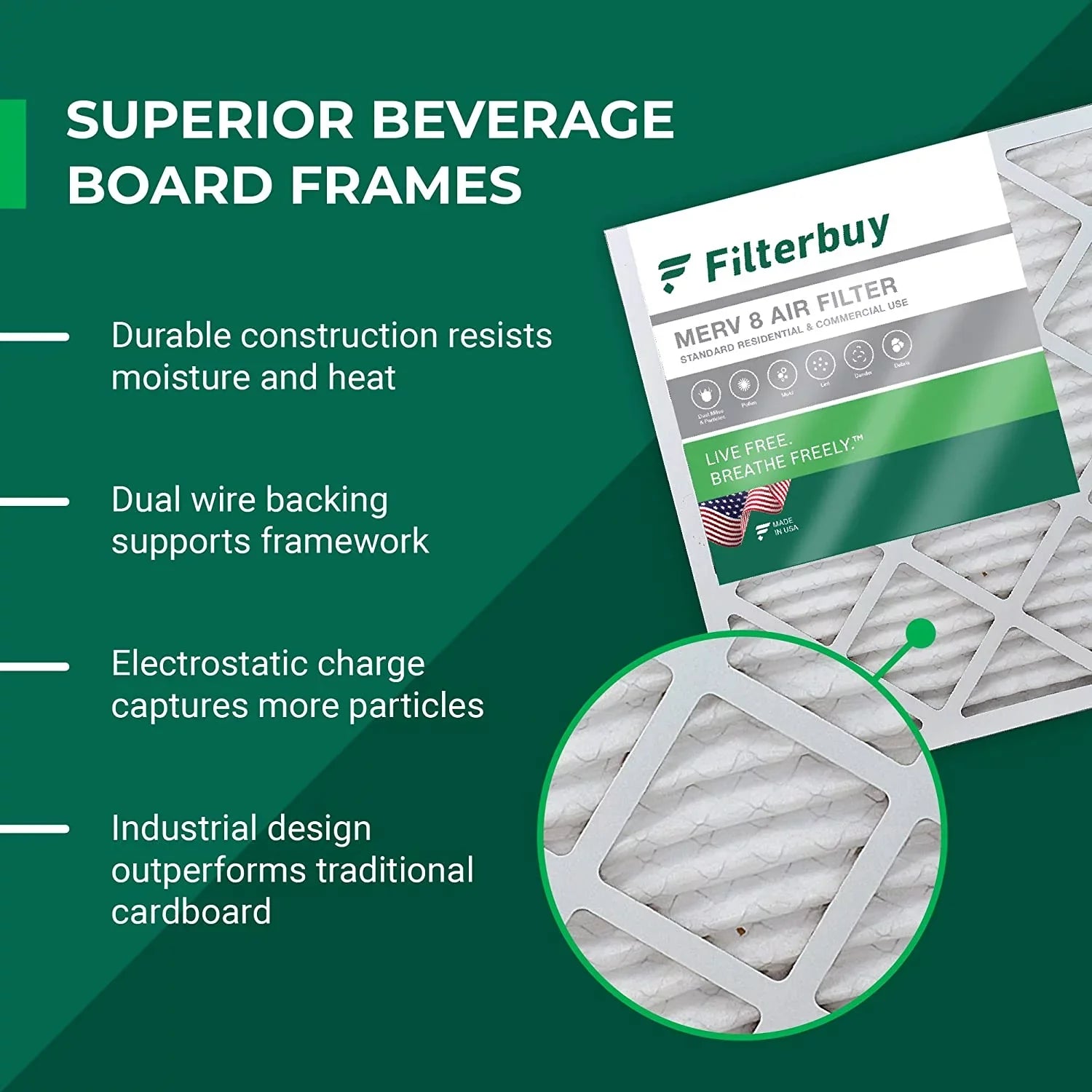 Filterbuy 11.25x11.25x1  8 Pleated   Furnace Air Filters (4-Pack)