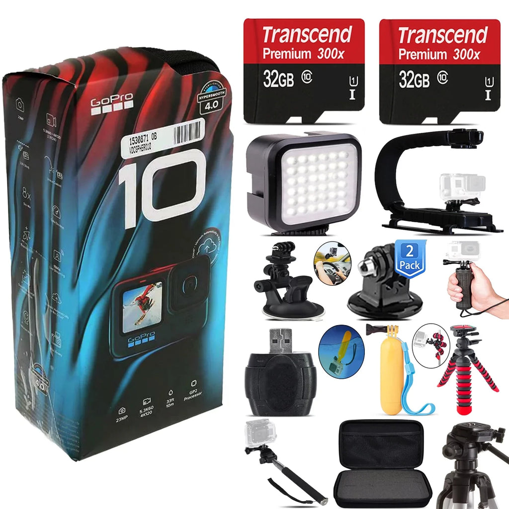 GoPro  Black Waterproof 4K Action Camera -101 + 64GB - Essential Kit