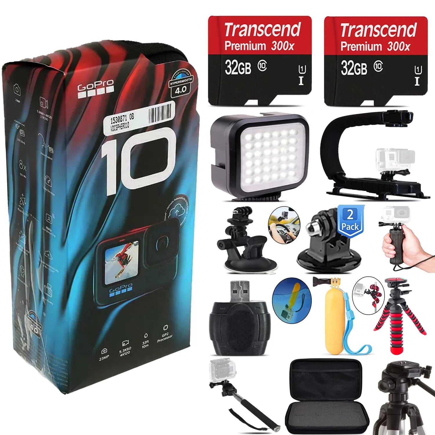 GoPro  Black Waterproof 4K Action Camera -101 + 64GB - Essential Kit