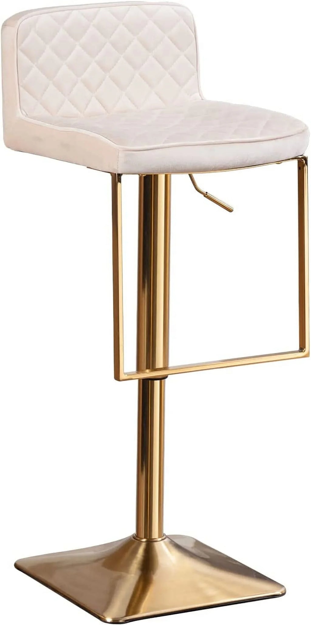 xrboomlife Velvet  Stools  Modern Swivel Counter Height Barstools  Height Adjustable Kitchen Stools for Island  Chairs Island Stools Chair Gold sillas para barra de cocina (Ivory  Set of