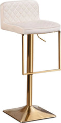 xrboomlife Velvet  Stools  Modern Swivel Counter Height Barstools  Height Adjustable Kitchen Stools for Island  Chairs Island Stools Chair Gold sillas para barra de cocina (Ivory  Set of