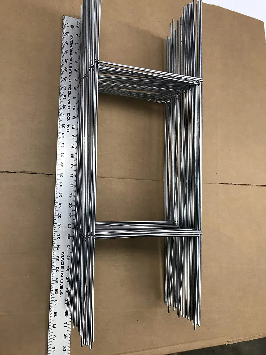 50 Metal Wire Stake 10 x 30 Inch x 9 Gauge Galvanized Wire Double -Frame Sign Holder, Signs Stake 30'' Tall and 10'' Wide use with 4mm or 5mm Corrugated Signs, Ship Same Day (Pkg50Stake30)
