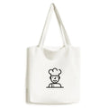 Chef Stick Drawing Brief Concise Amusing Tote Canvas Bag Shopping Satchel Casual Handbag