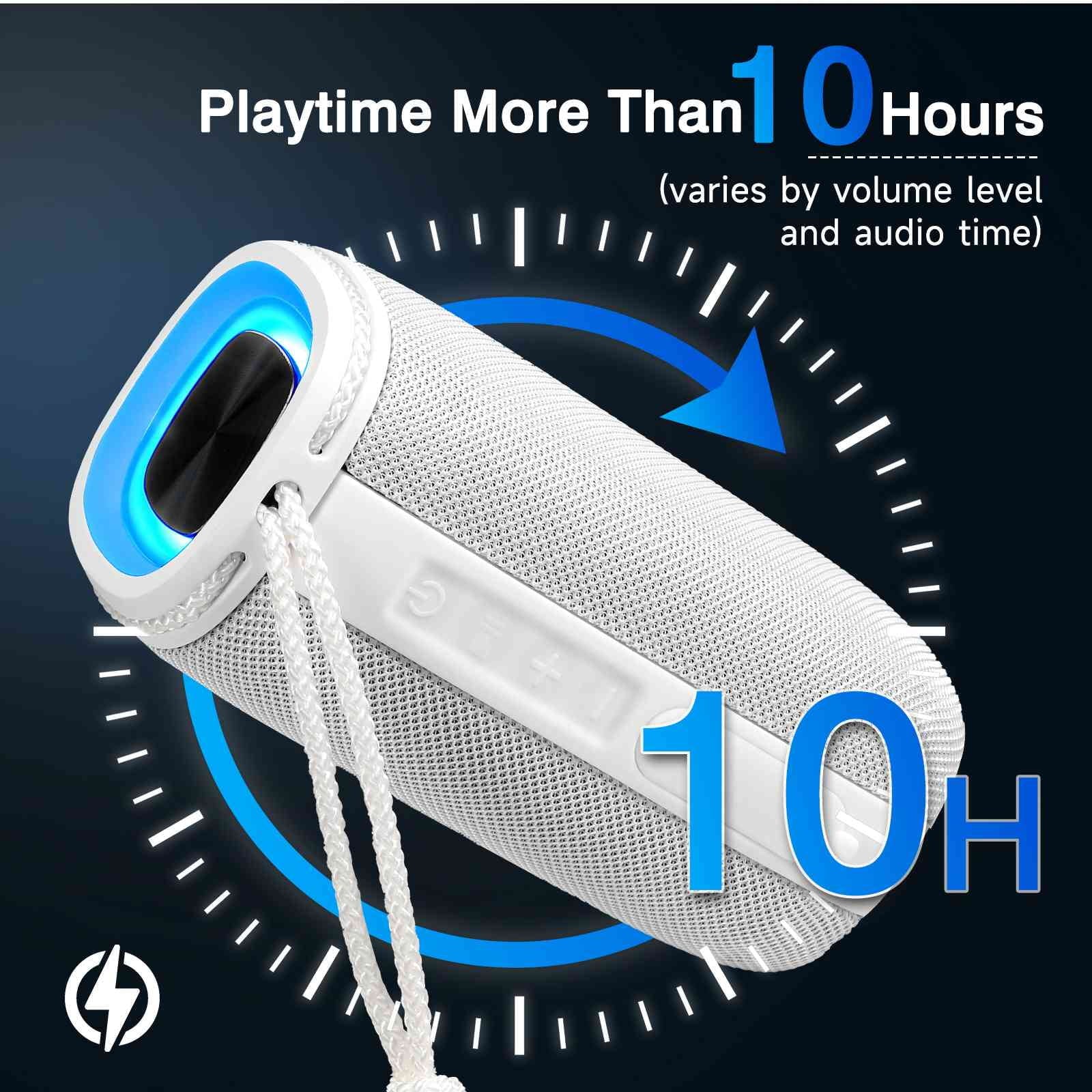 UrbanX Scorpio Series Bluetooth Speaker,  Waterproof Speakers 360°  Surround Sound with Punchy Bass, True Wireless Pairing, .3, Portable Speaker for   - White