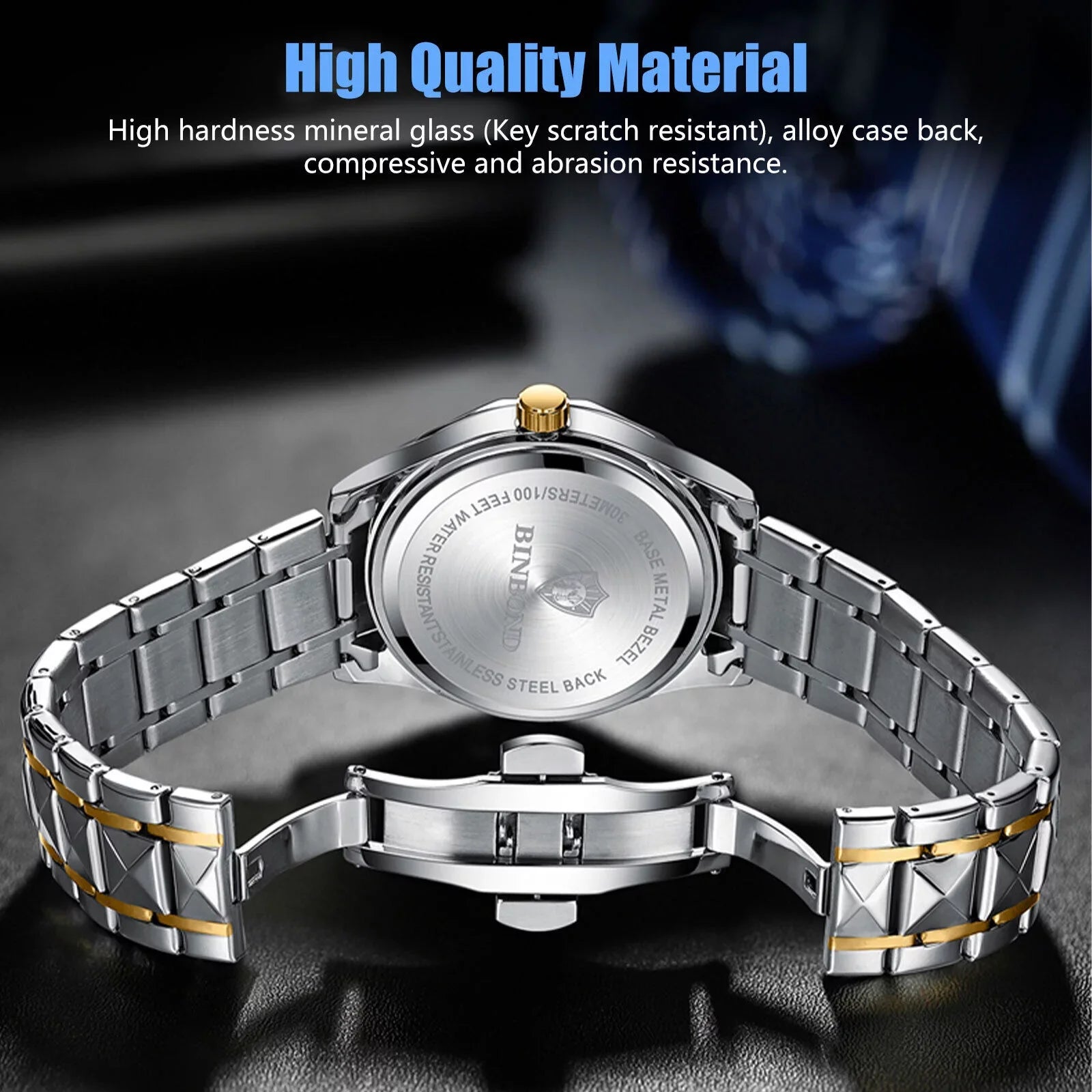 Waterproof Men's Watch Classic Stainless Steel Quartz Luminous Business Luxury