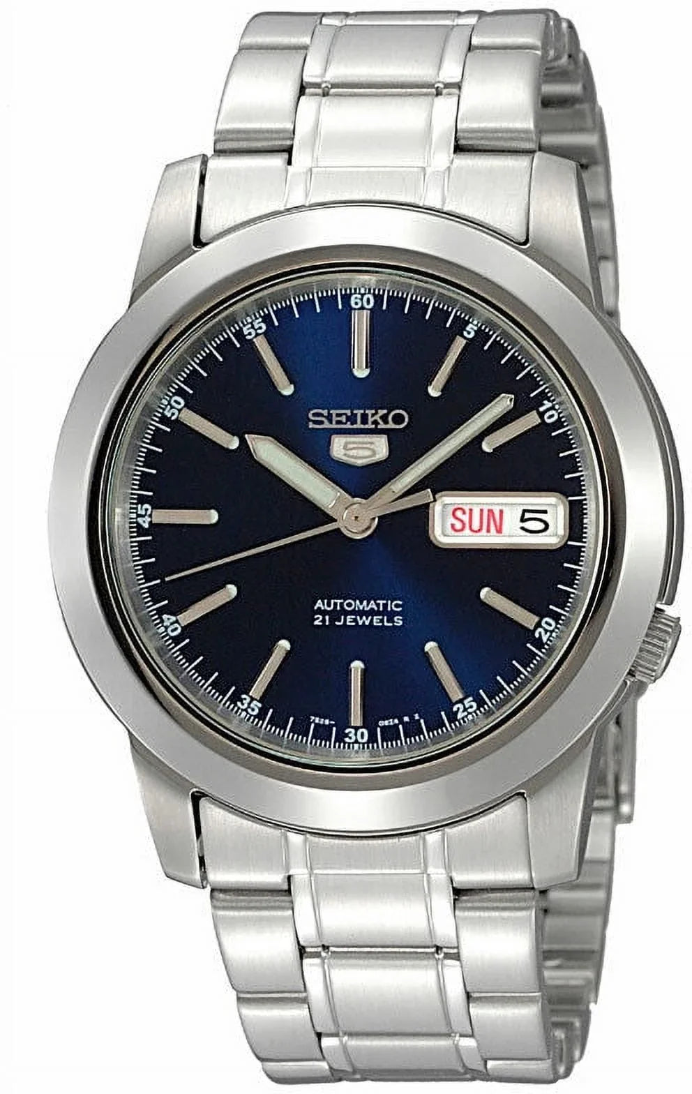 Seiko Men's  Stainless-Steel Analog with Blue Dial Watch
