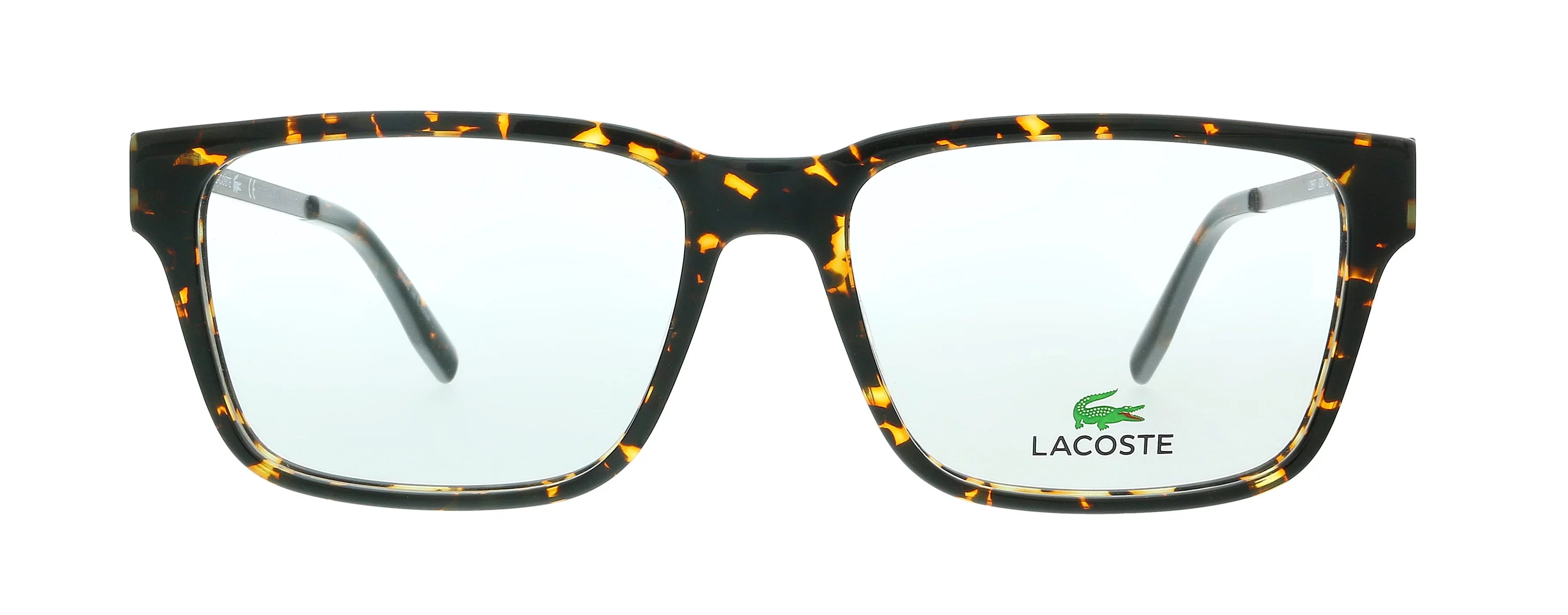 Lacoste  220 Dark Havana Modified Rectangle Eyeglasses for mens