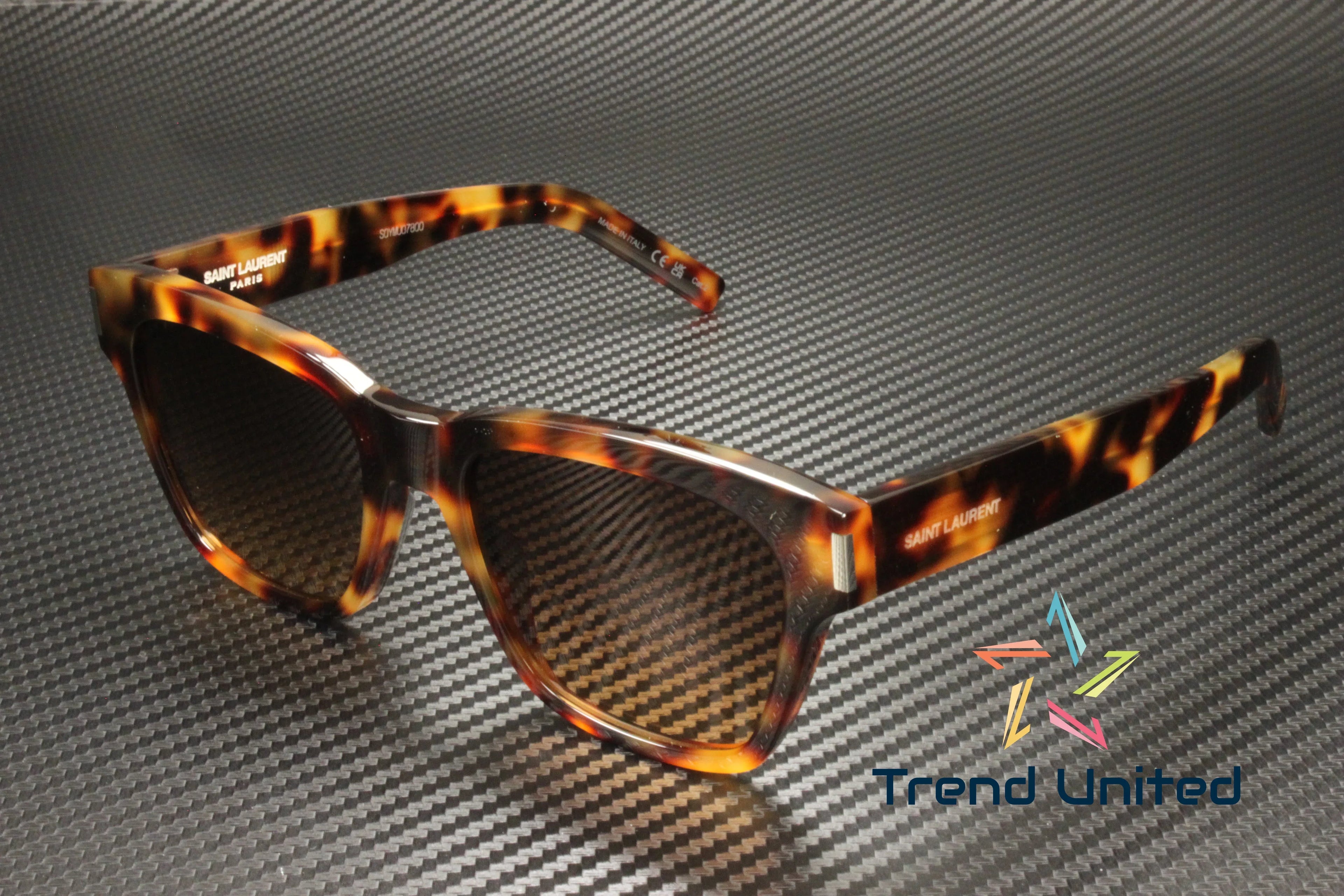 560 003 Squared Acetate Havana Brown 54 mm Unisex Sunglasses