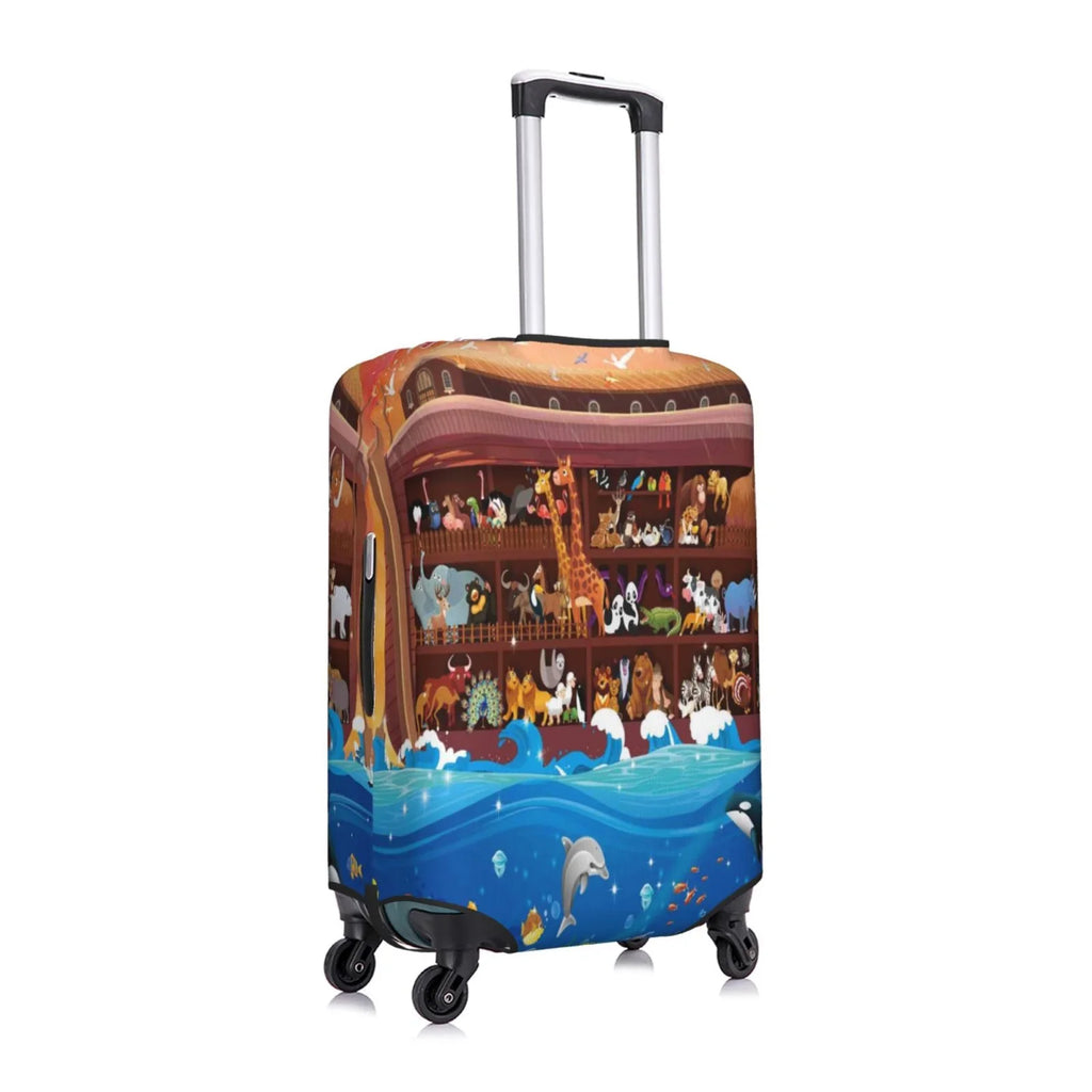 Junzan Animals On Noah' Ark2 Print Washable Luggage Cover - Fashion Suitcase Protector Fits 18-32 Inch Luggage