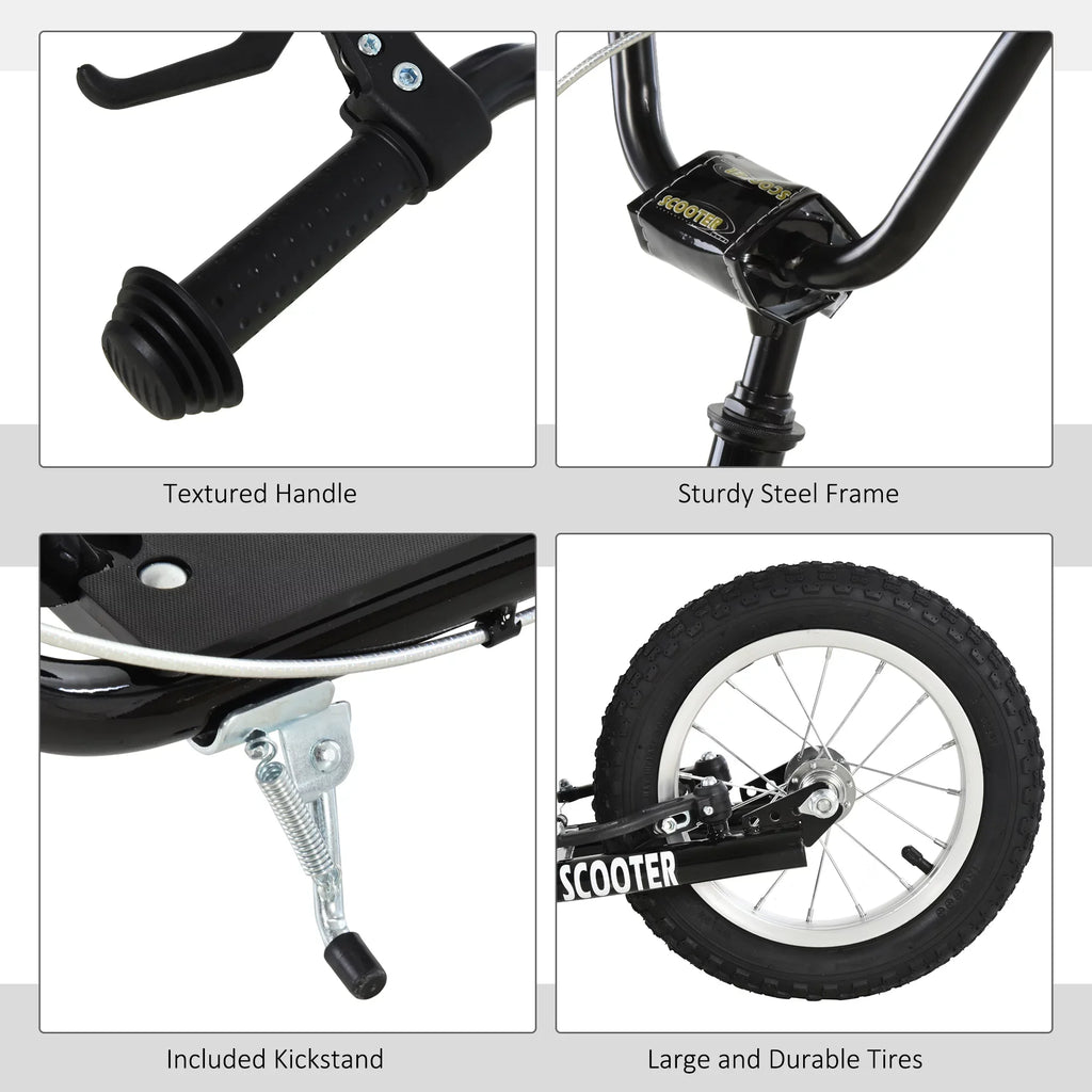 Aosom Youth Scooter Front and Rear Caliper Dual Brakes, Black