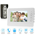 7” Wired Video Door Phone System Visual Doorbell with Indoor Monitor and Outdoor support Unlock Infrared Night View Rainproof for Home