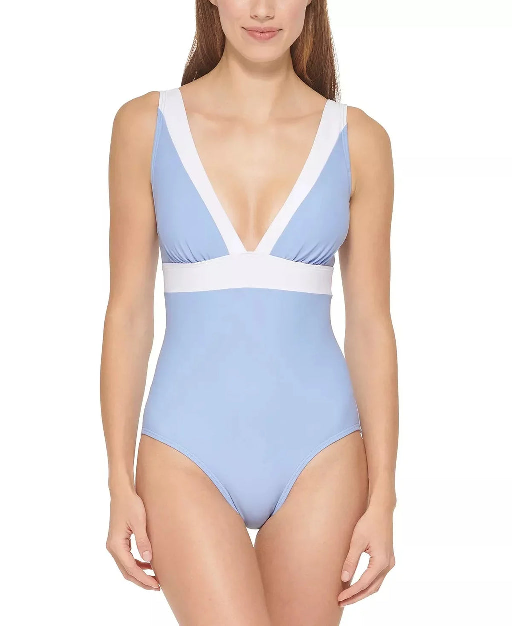 Deep -Neck One-Piece Swimsuit,  4