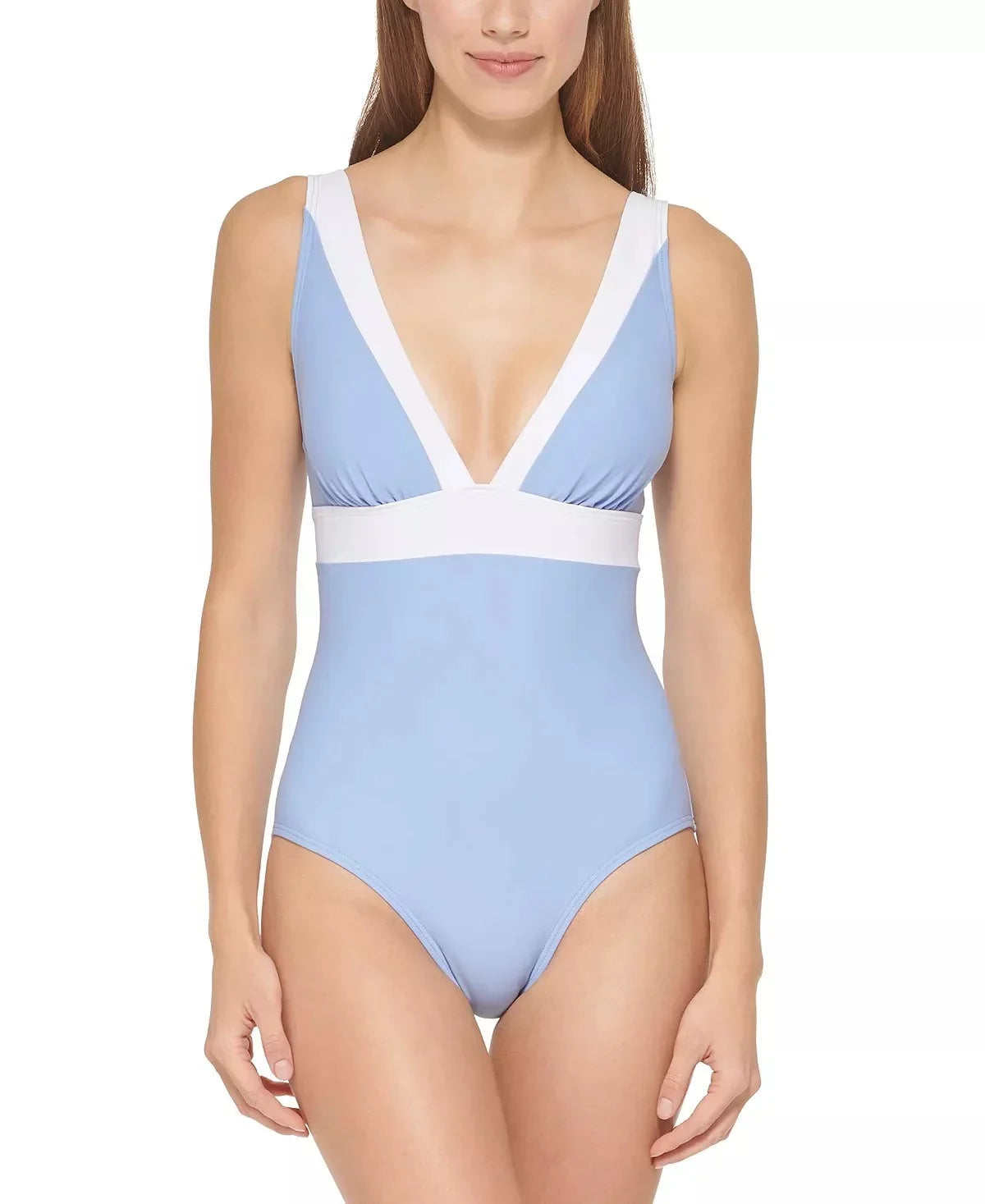 Deep -Neck One-Piece Swimsuit,  4