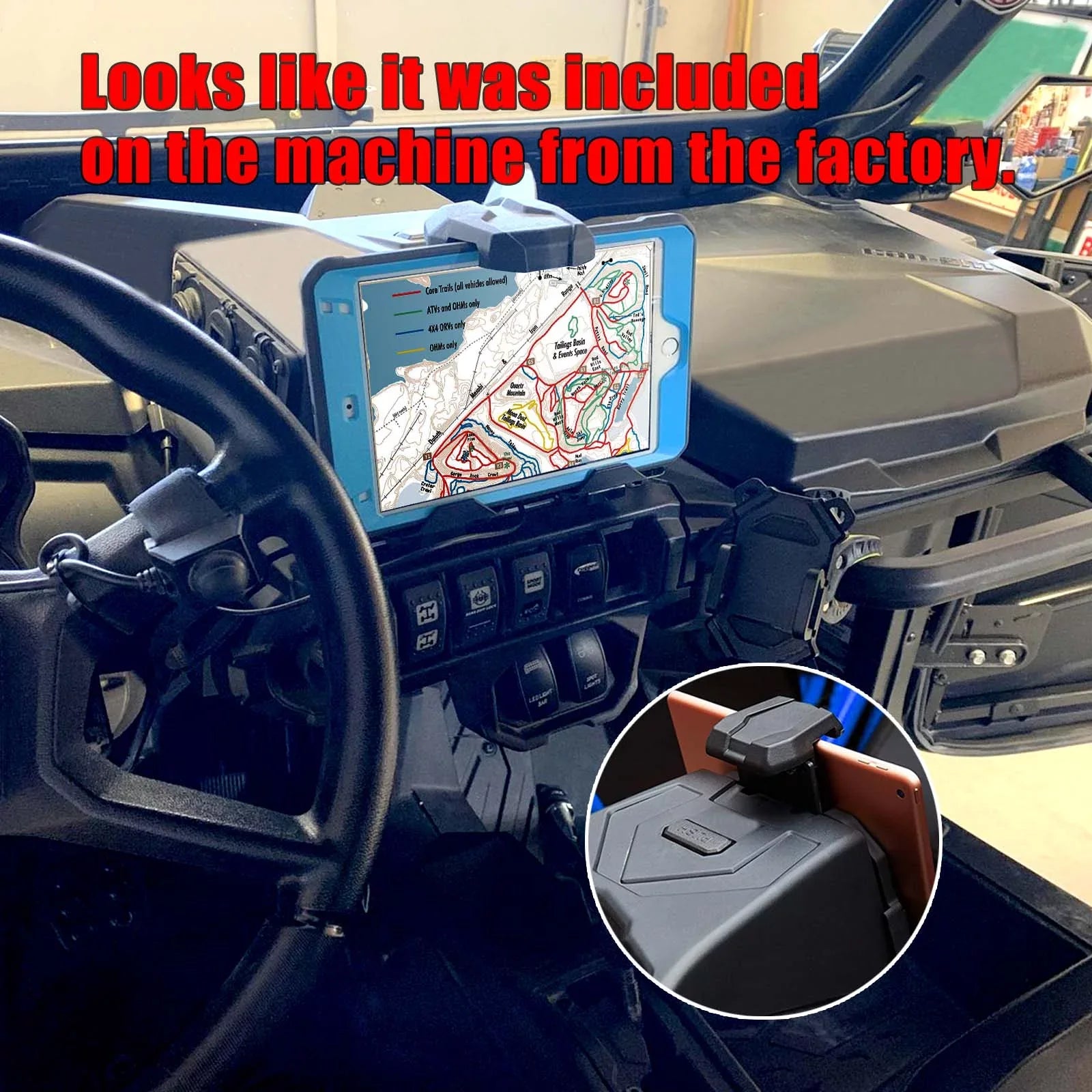Electronic Device Tablet Phone Holder For 2019-2022 Can  Maverick Sport Trail Commander 2021-2022 Storage Box Organizer