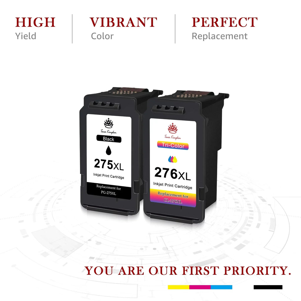 275XL 276XL Ink Cartridge Replacement for Canon -275 -276 275 276 Combo  Compatible with Canon        Printer(2 Black, 2 Color)