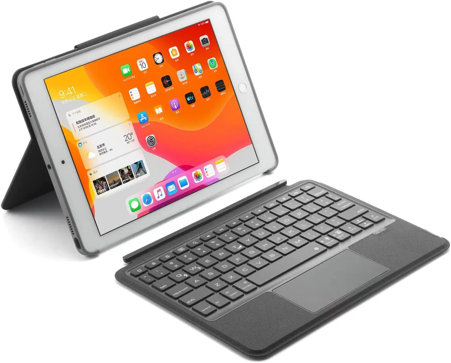 Backlit Keyboard Case for 2021 New iPad 9th Generation 10.2 inch / 8th 2020 / iPad 7th Gen 2019 / iPad Air 3rd Gen/Pro 10.5" 2017, Multi-Touch Trackpad, Bluetooth Magnetic Detachable Keyboard Black