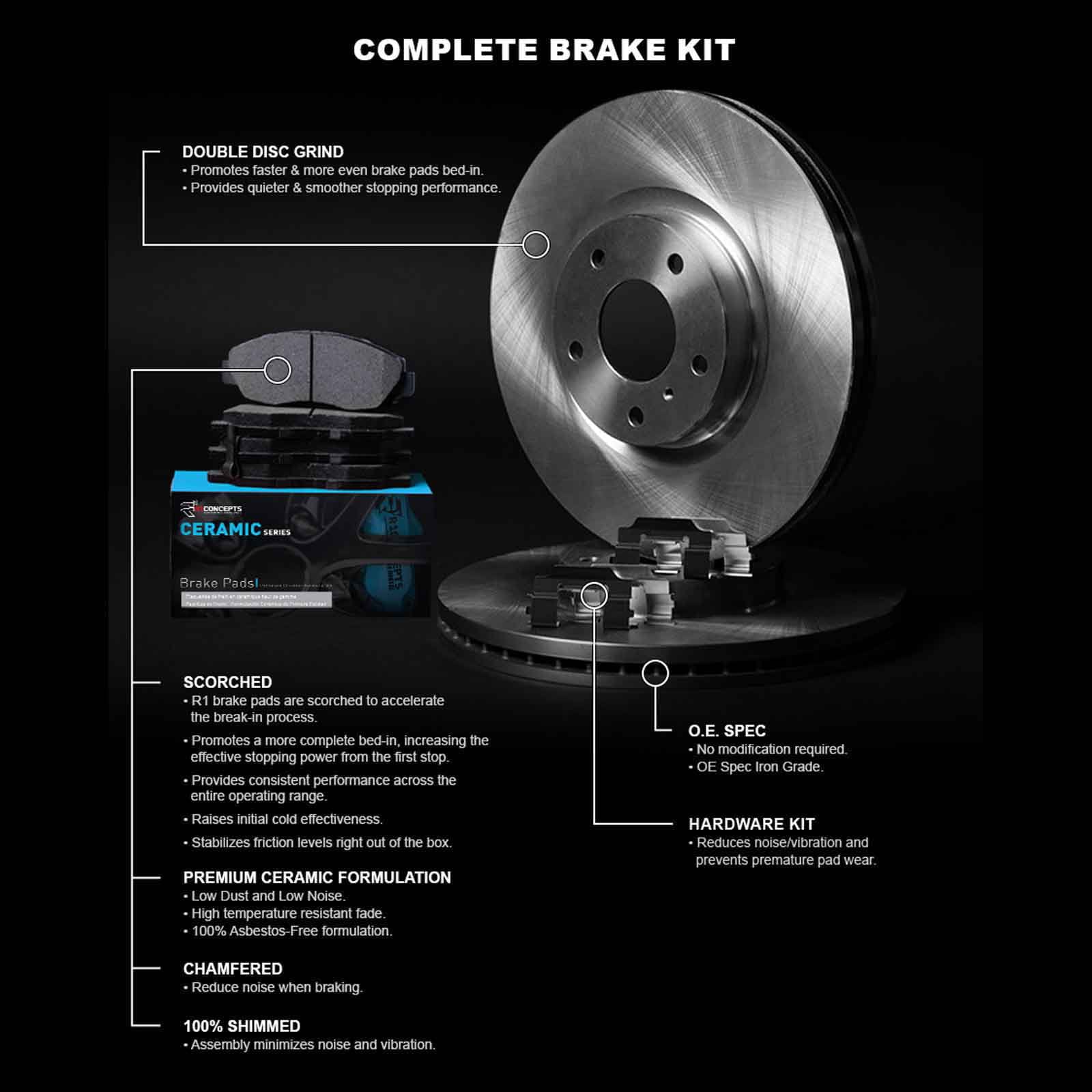 Concepts Wfwh1 76176  Concepts  Line Series Brake Rotor With Ceramic Fits select: 2012-2018