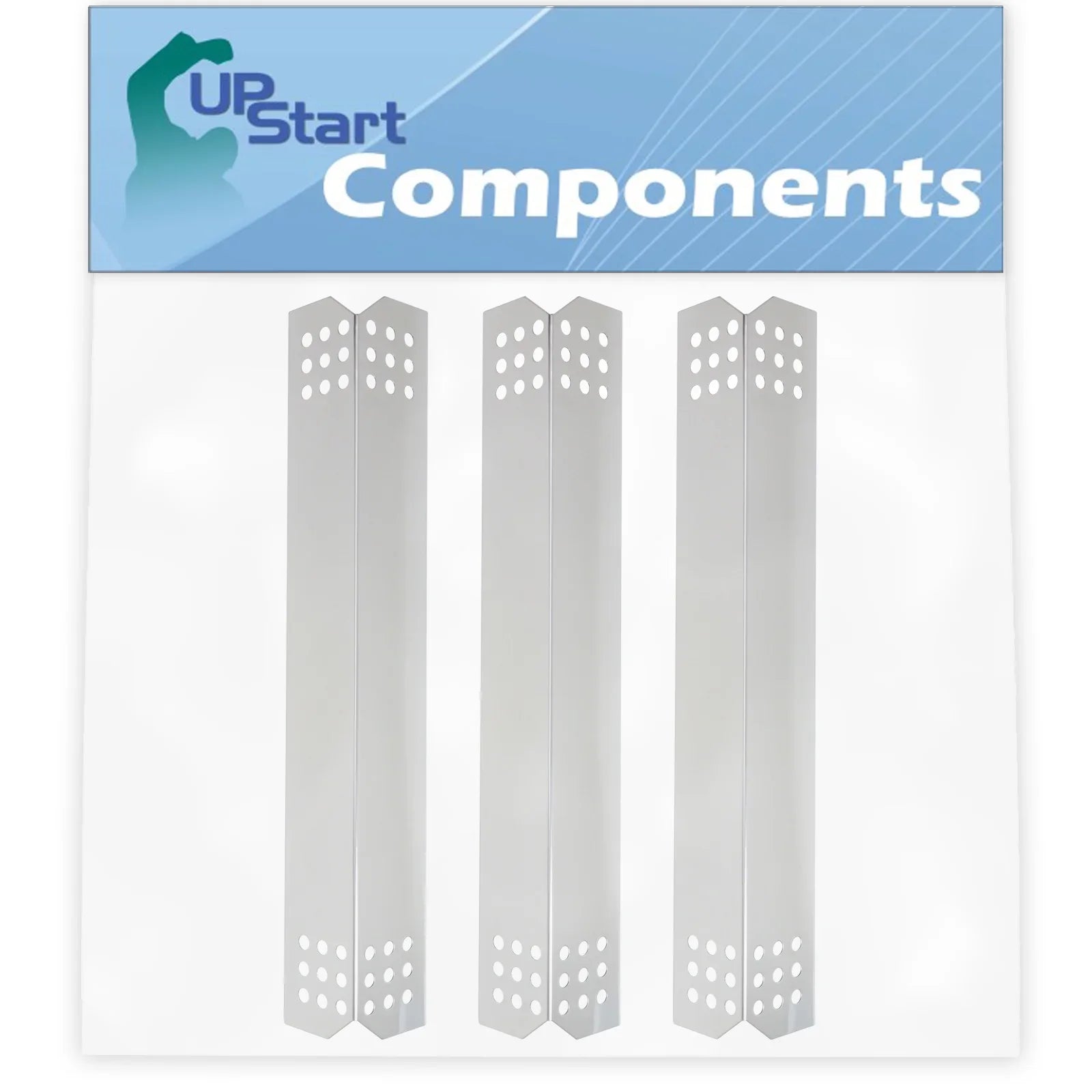 3-Pack  Grill Heat Shield Plate Tent Replacement Parts for Jenn Air 730-0709 - Compatible Barbeque Stainless Steel Flame Tamer, Guard, Deflector, Flavorizer Bar, Vaporizer Bar, Burner Cover 16 1/8"