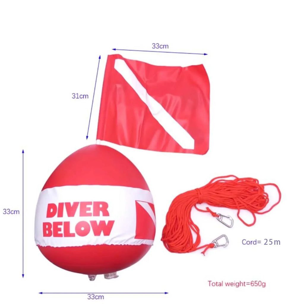 Dive Flag Float Buoy Dive Flag High Visibility Float , Inflatable Floater for Surface ing, Diving, Fishing