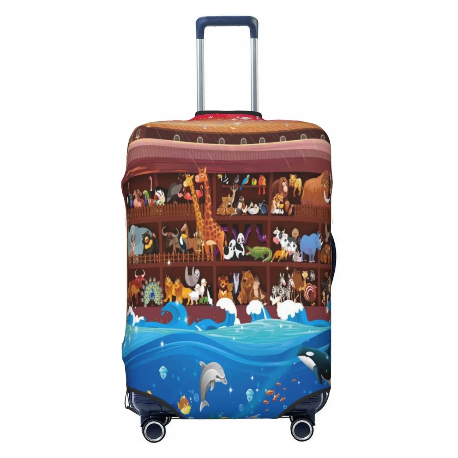Junzan Animals On Noah' Ark2 Print Washable Luggage Cover - Fashion Suitcase Protector Fits 18-32 Inch Luggage