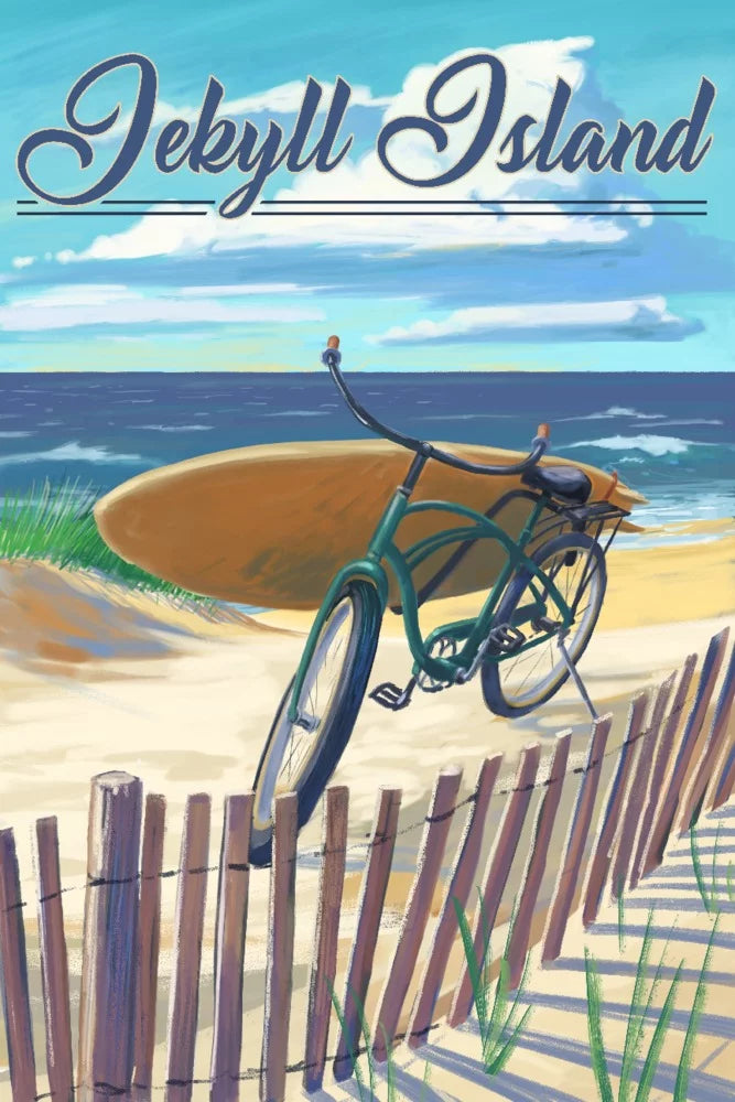 Jekyll Island, Georgia, Beach Cruiser on Beach (19x27 inches, Premium 500 Piece Jigsaw Puzzle for Adults and Family, Made in )