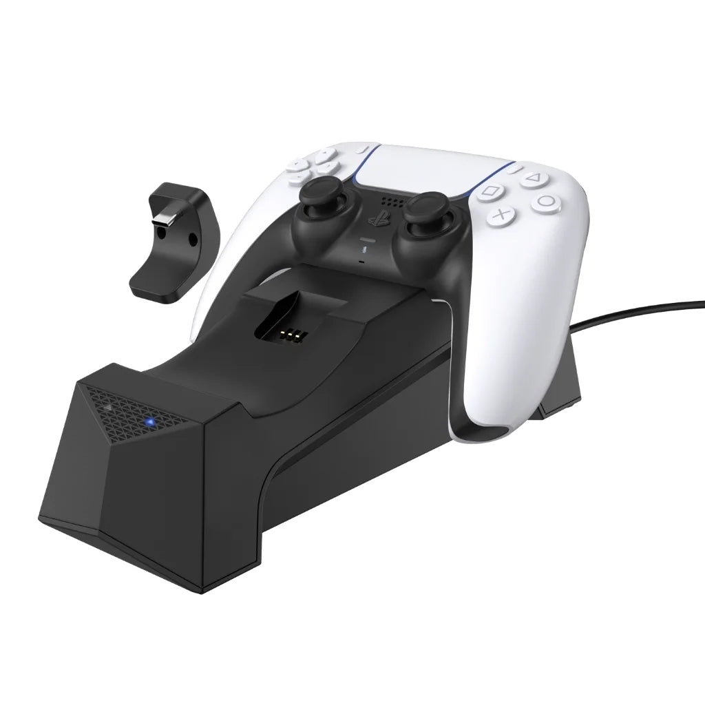 Sony Playstation 5 Disc Version (Sony  Disc) with Extra Controller and Dual Charging Station - Starlight Blue Bundle