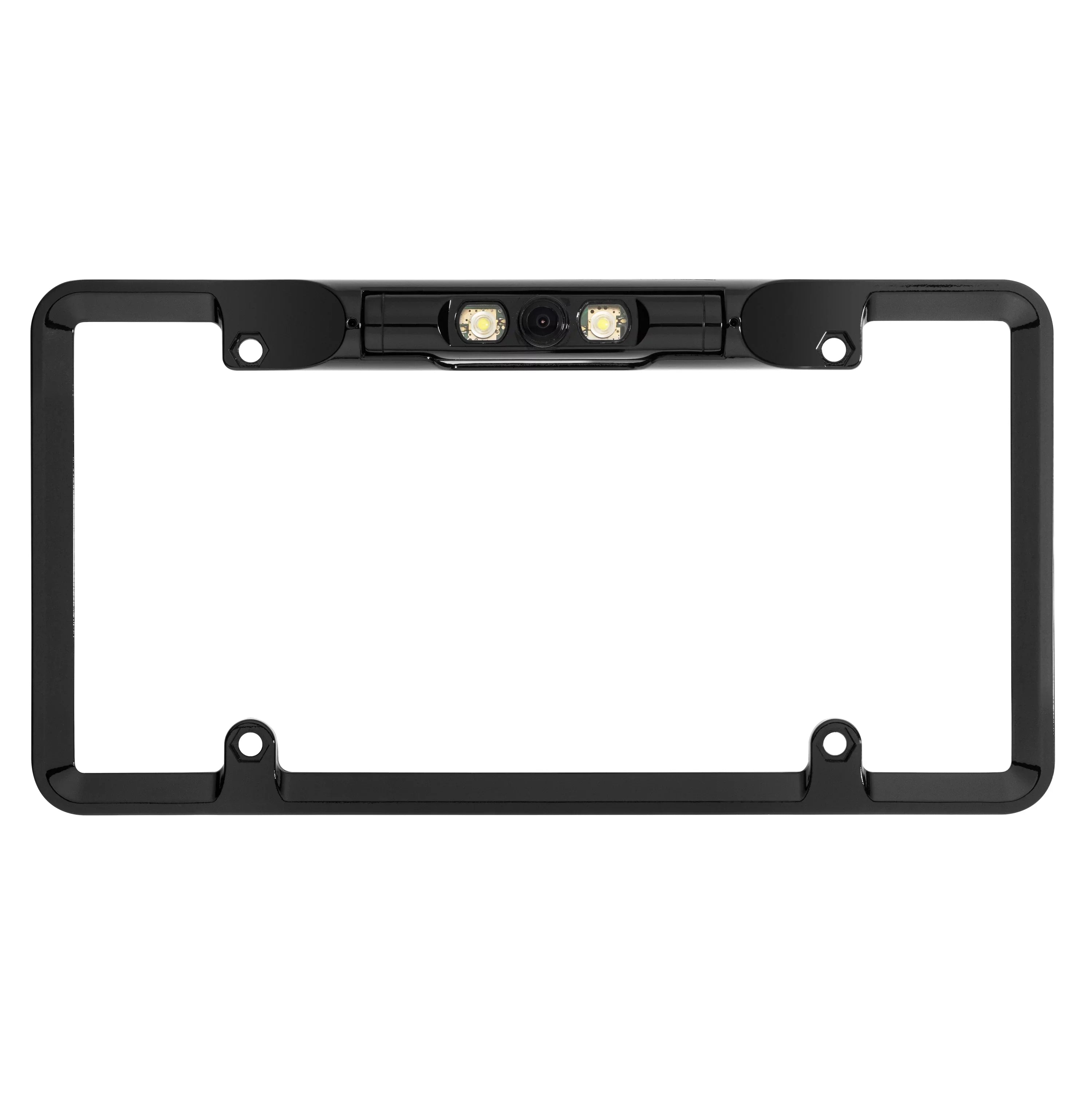 '- Full-Frame License Plate Backup Camera with Parking Lines and  Lights (Black)