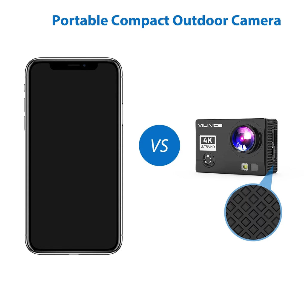 Action Camera, 4K WiFi Camera with  30m Underwater Waterproof Cameras for Snorkeling, Sports Camera with 16MP Sony Sensor, Camera Compatible Case, Remote Control for Gift, Travel