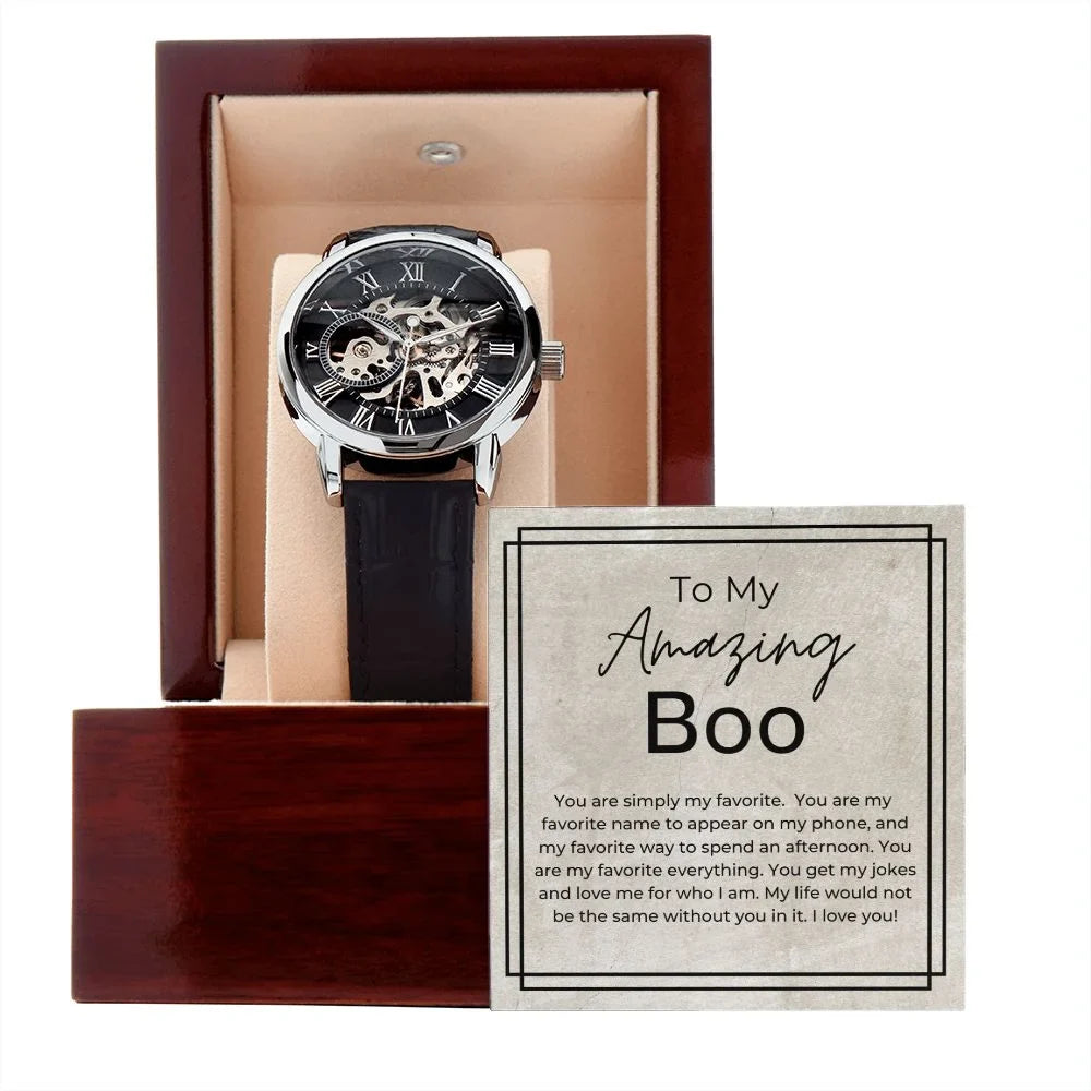 My Life Would Not Be The Same - Gift for Him - Men's Openwork Watch + Watch Box