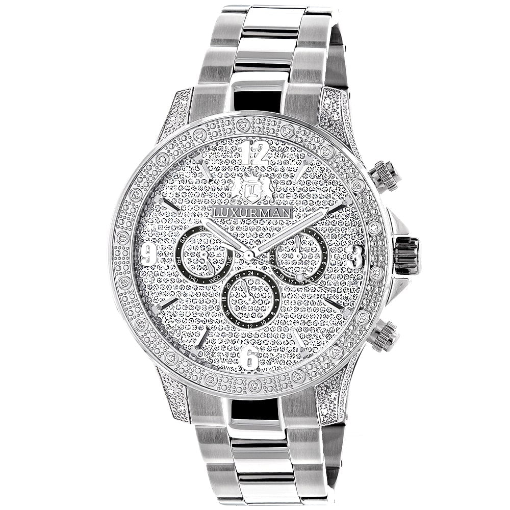 Men's Celebrity Diamond Liberty 0.5ct Diamond Accent Watch with Metal Band and Extra Leathe