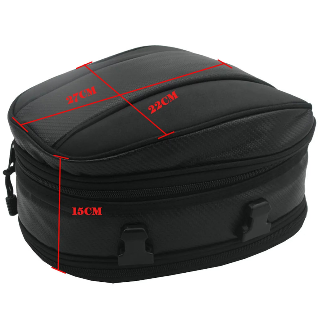 Motorcycle Rear Seat Tail Leather Pack Bag Expandable Luggage Bag