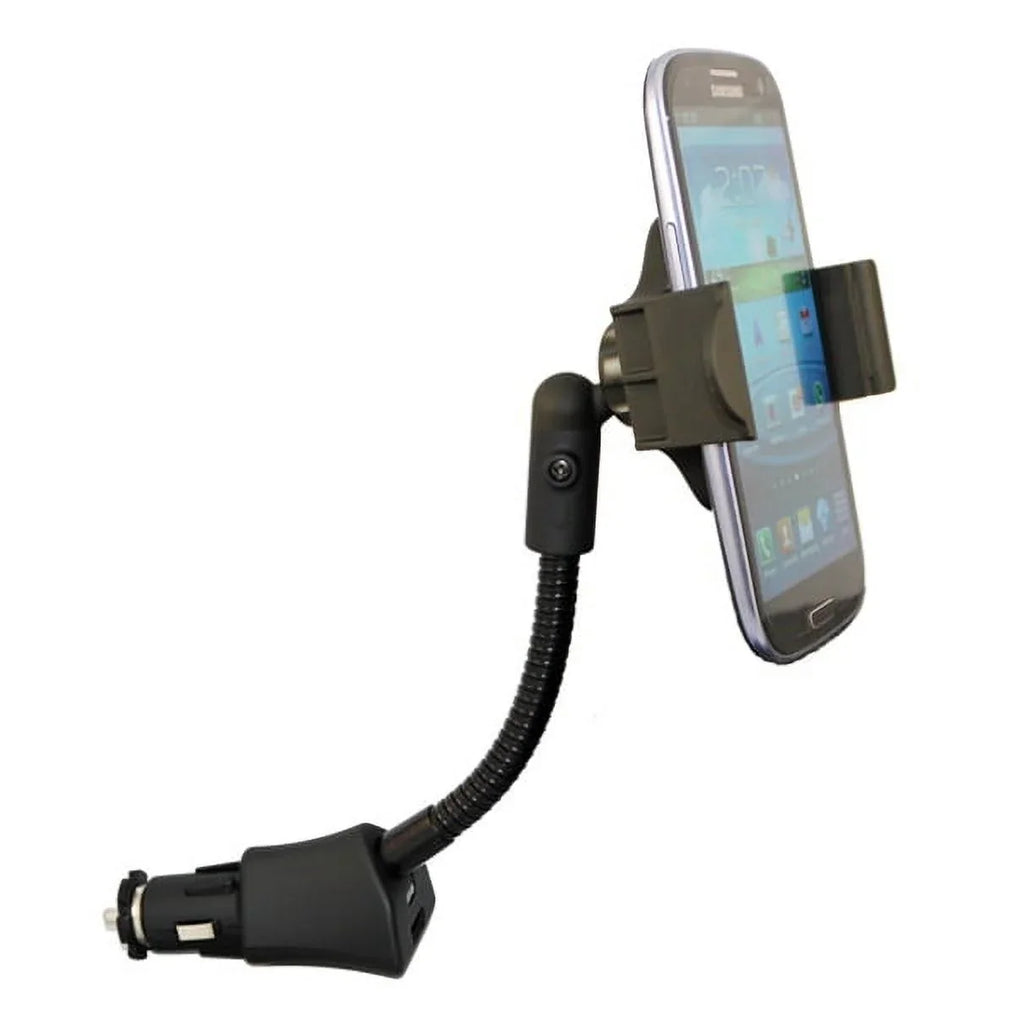 Car Mount Charger Socket Holder with  Port Dock Cradle Gooseneck Swivel Black 3D for  Stylo 3,   - Motorola Droid Turbo 2, Moto  Droid Force Droid - Samsung Galaxy   , Note 3 4 5